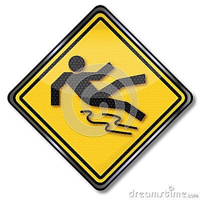 Warning risk of skidding on snow Vector Illustration