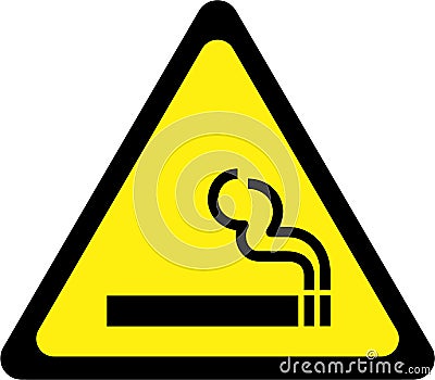 Warning sign with smoking Stock Photo