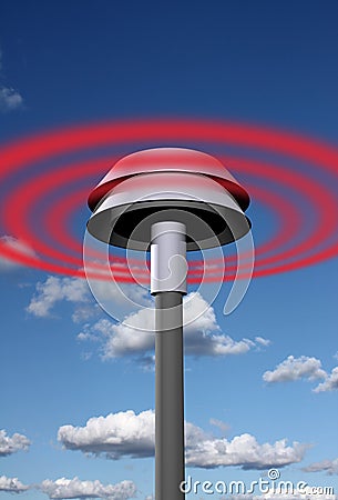 Warning signal from siren Stock Photo