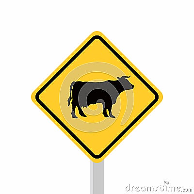 Warning signs of farm animals Vector Illustration