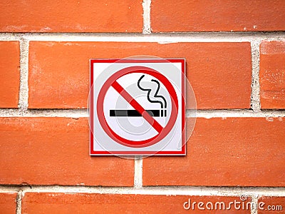 Warning that smoking is not permitted in the area Stock Photo