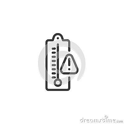 Warning thermometer temperature line icon Vector Illustration