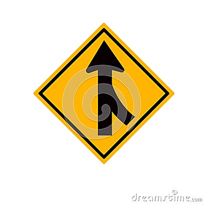 Warning traffic sign,Traffic merges from the right Vector Illustration