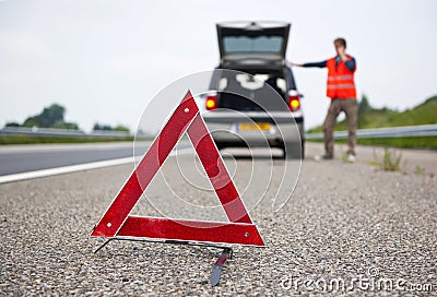 Warning triangle Stock Photo