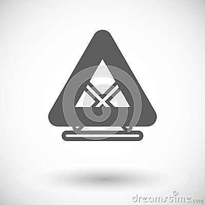 Warning triangle single icon. Vector Illustration