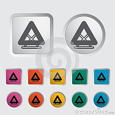 Warning triangle single icon. Vector Illustration