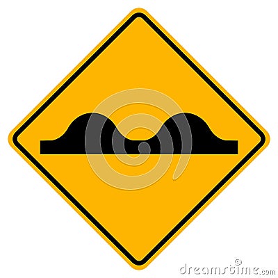 Warning Uneven Road Surface Traffic Road Sign,Vector Illustration, Isolate On White Background Label. EPS10 Vector Illustration