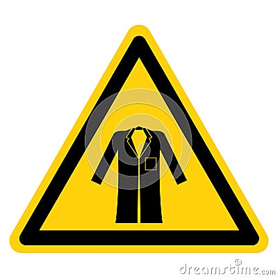 Warning Wear Coat Symbol Sign,Vector Illustration, Isolated On White Background Label. EPS10 Vector Illustration