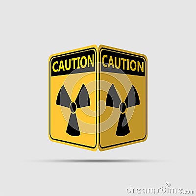 Warning yellow of the danger,radiation icon double sided symbol,Vector illustration Vector Illustration