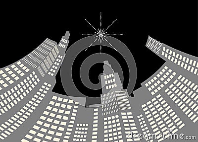 Warped city Vector Illustration