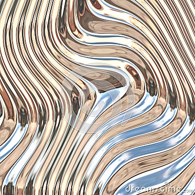 Warped metal chrome Stock Photo