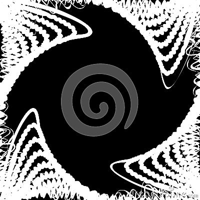Warped spirally rotating abstract artistic monochrome background Vector Illustration
