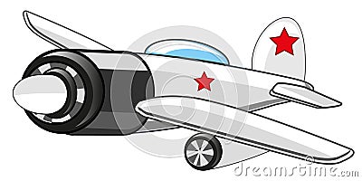 Warplane fighter drawing Vector Illustration