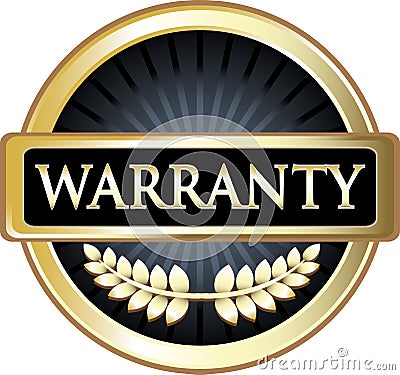 Warranty Guarantee Gold Laurel Label Medal Icon Vector Illustration