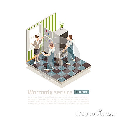 Warranty Service Isometric Composition Vector Illustration