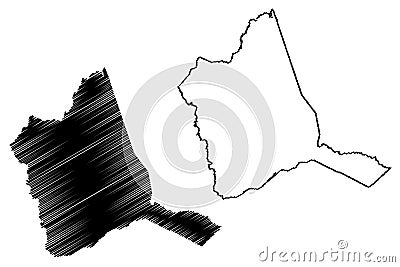 Warren County, Georgia U.S. county, United States of America, USA, U.S., US map vector illustration, scribble sketch Warren map Vector Illustration