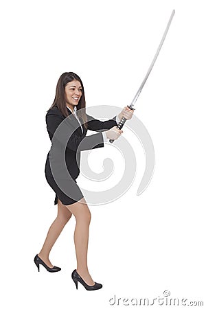 Warrior businesswoman Stock Photo