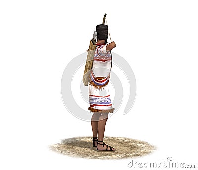 Warrior character, 3D rendering, illustration Cartoon Illustration