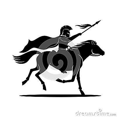 Warrior on horseback. Vector Illustration