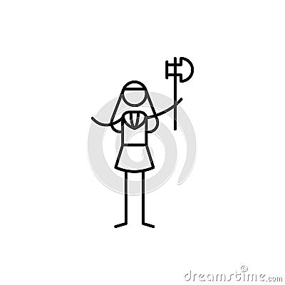 warrior icon. Element of human hobbies icon for mobile concept and web apps. Thin line warrior icon can be used for web and mobile Stock Photo