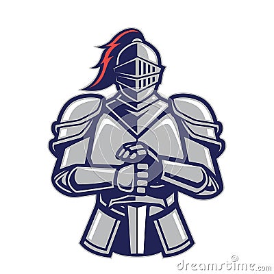 Warrior knight mascot Vector Illustration