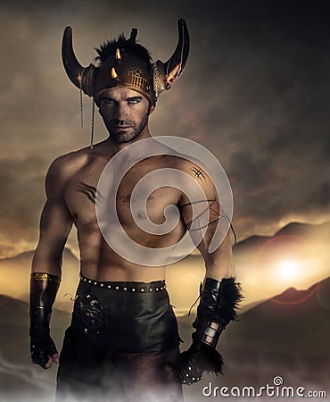 Warrior man Stock Photo