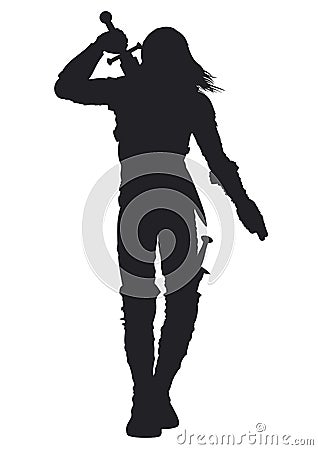 Warrior man silhouette Vector Illustration