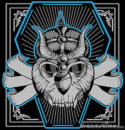 Warrior skull Vector Illustration