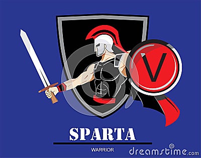 warrior. sparta. trojan.colorful illustration of Spartan Vector Illustration