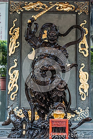 warrior statue Sik Sik Yuen Wong Tai Sin Temple Kowloon Hong Kong Stock Photo