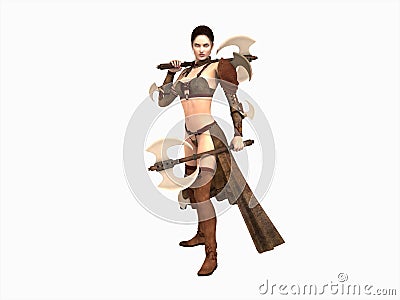 Warrior woman Cartoon Illustration