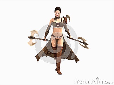 Warrior woman Cartoon Illustration