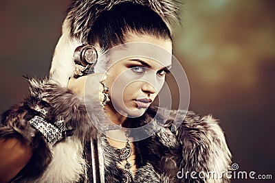 Warrior woman. Stock Photo