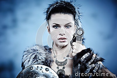 Warrior woman. Stock Photo