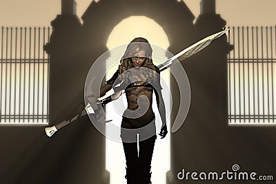 Warrior woman Stock Photo