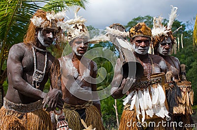 Warriors Asmat tribe. Editorial Stock Photo