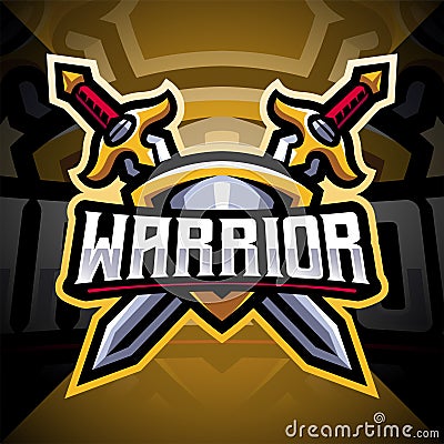 Warriors esport mascot logo design Vector Illustration