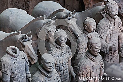 Warriors of famous Terracotta Army in Xian China Editorial Stock Photo