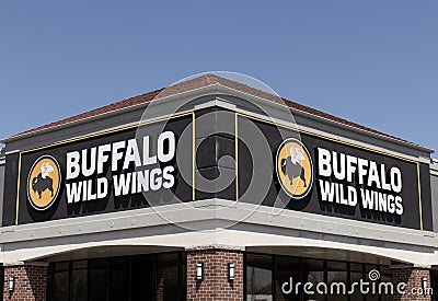 Buffalo Wild Wings Restaurant. Buffalo Wild Wings specializes in Buffalo wings and sauces Editorial Stock Photo