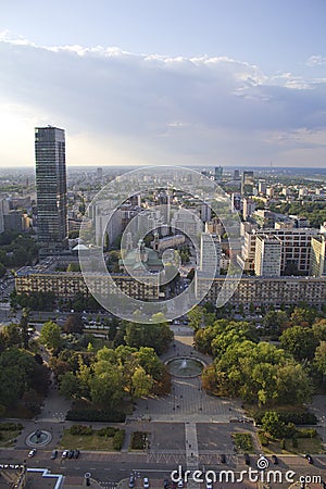 Warsaw cityscape view building exterior Editorial Stock Photo