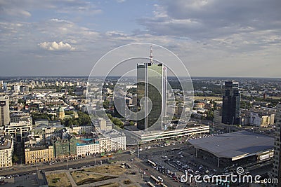 Warsaw cityscape view building exterior Editorial Stock Photo