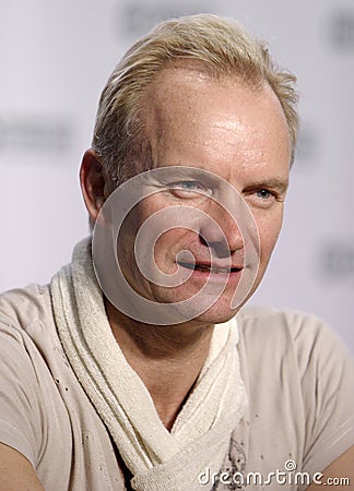 Warsaw, Masovia / Poland - 2005/09/24: Sting - Gordon Sumner, British singer, musician, composer and vocalist - leader of The Editorial Stock Photo