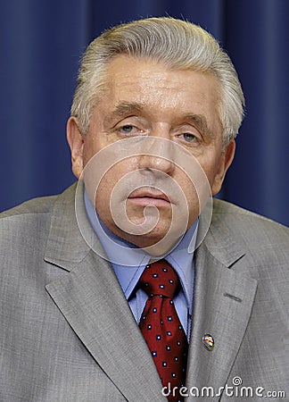 Warsaw, Poland - Andrzej Lepper - deputy Prime Minister and Minister of Agriculture and Self Defence Samoobrona party leader in a Editorial Stock Photo