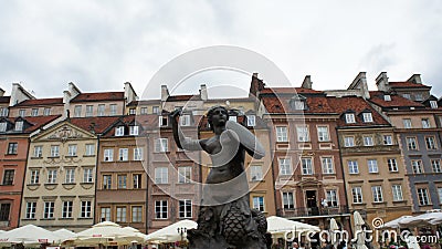Warsaw Mermaid Statue Editorial Stock Photo