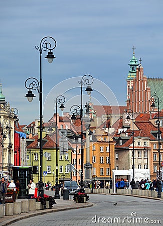 The Warsaw Old Town is the oldest part of the capital city. Editorial Stock Photo