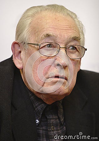 Warsaw, Poland - Andrzej Wajda - polish filmmaker, film director, theatre director and producer in a press meeting with media Editorial Stock Photo