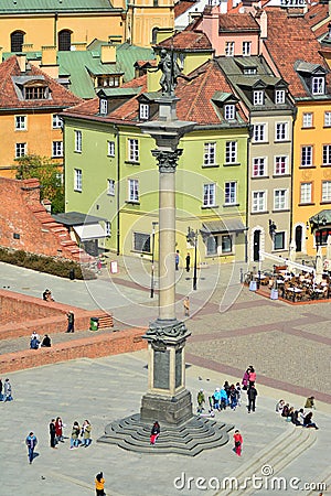 King Zygmunt`s column in Warsaw Old Town Editorial Stock Photo