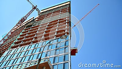 Construction of the Widok Towers office building. Editorial Stock Photo