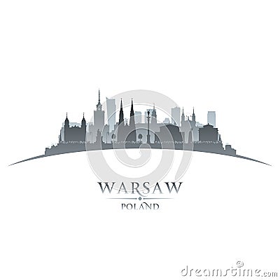 Warsaw Poland city silhouette white background Vector Illustration