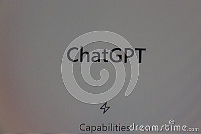 OpenAi ChatGPT logo. ChatGPT chat bot screen on smartphone and laptop display with Chat GPT. A AI chatbot by OpenAI Editorial Stock Photo